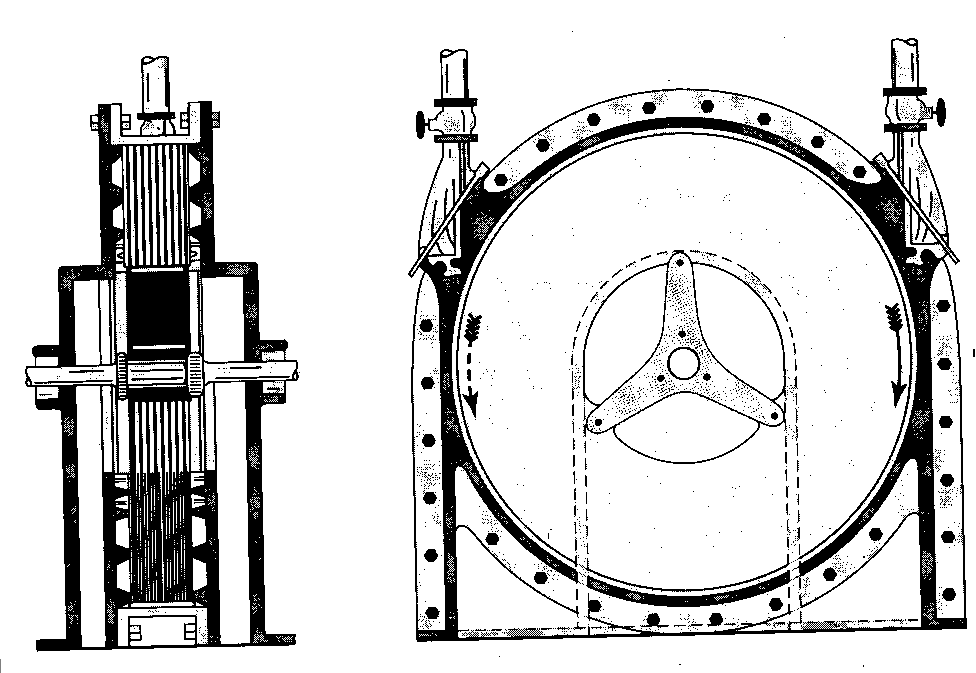 Tesla turbine front and side view